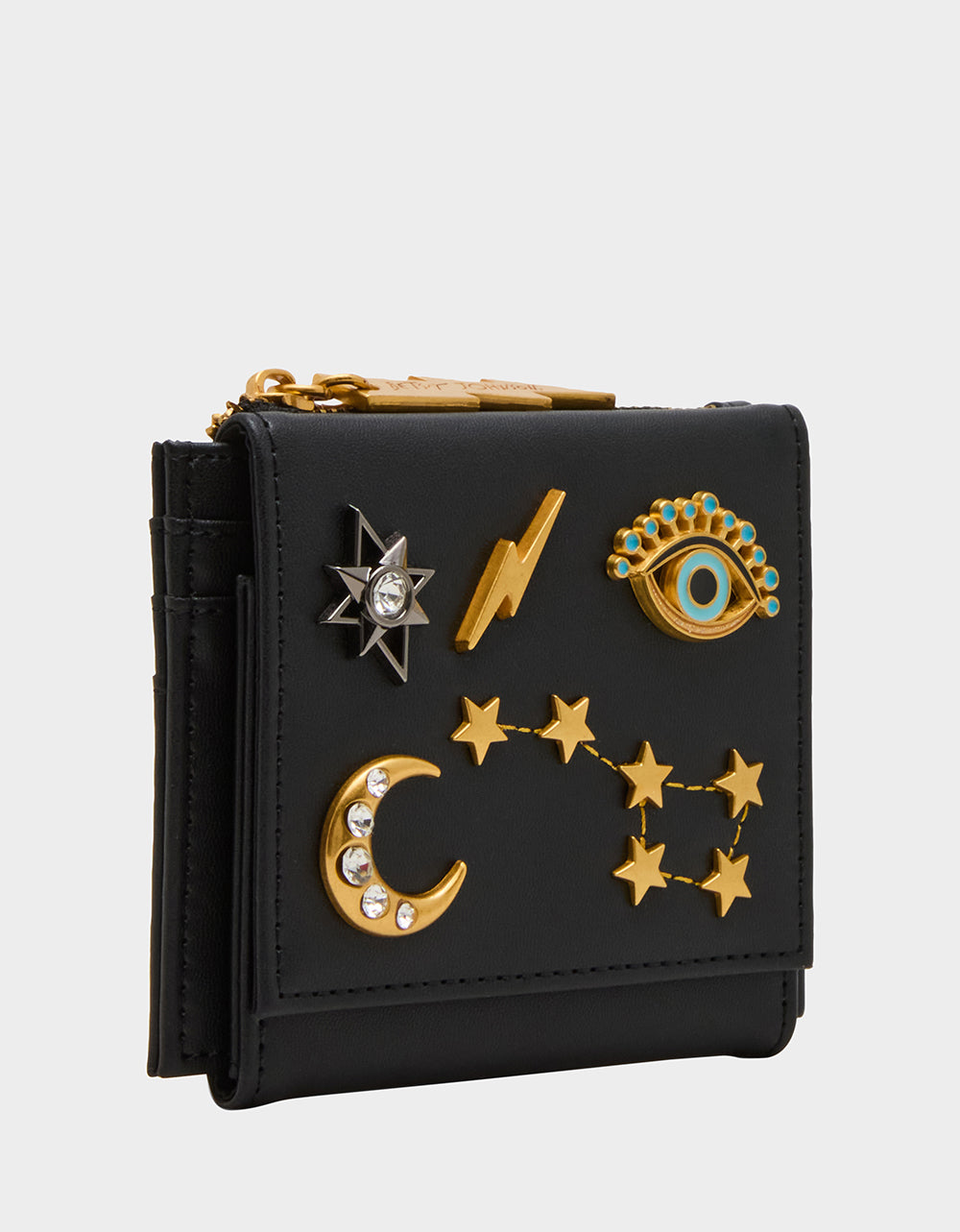 Betsey Johnson Best Price | CELESTIAL BIFOLD WALLET BLACK Women's Moon Star Black Wallet