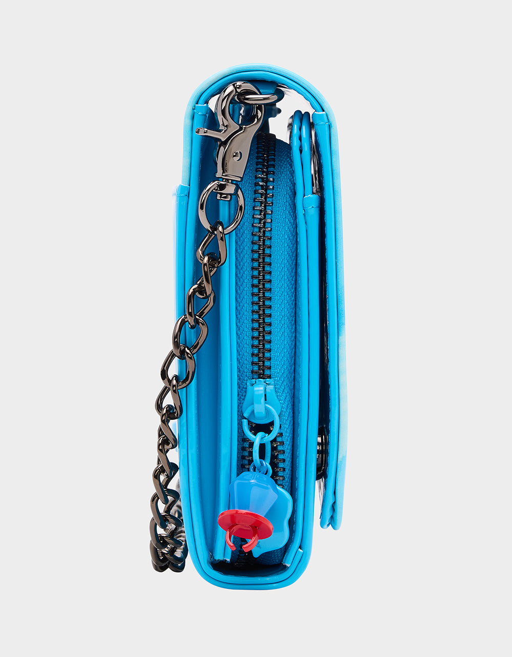 Betsey Johnson Customer Favorite | RING POP PATENT WALLET ON CHAIN BLUE Women's Ring Pop Halloween Wallet