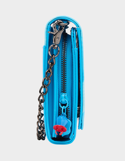 Betsey Johnson Customer Favorite | RING POP PATENT WALLET ON CHAIN BLUE Women's Ring Pop Halloween Wallet