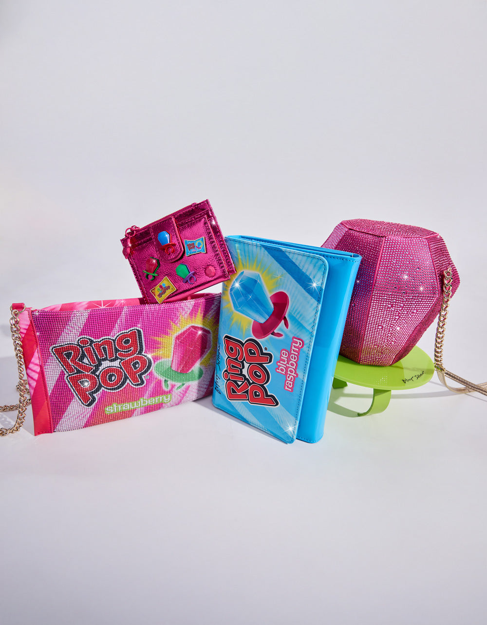Betsey Johnson Customer Favorite | RING POP PATENT WALLET ON CHAIN BLUE Women's Ring Pop Halloween Wallet