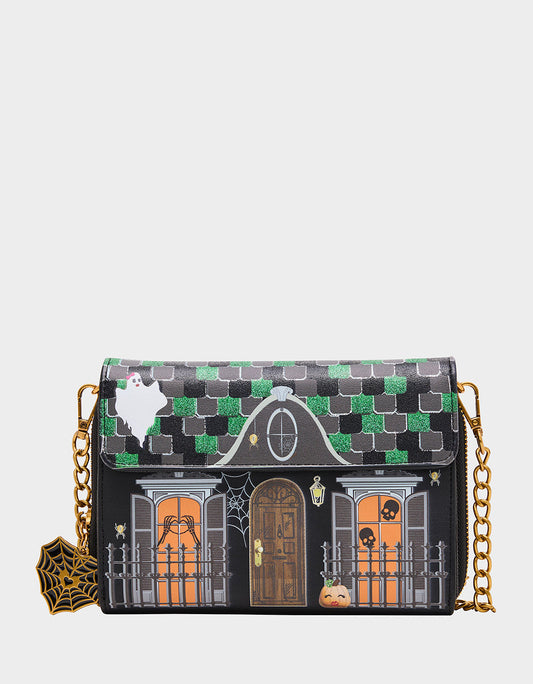 Betsey Johnson Everyday | FOREVER HOME WALLET ON CHAIN BLACK/MULTI Women's Halloween-Themed House Wallet