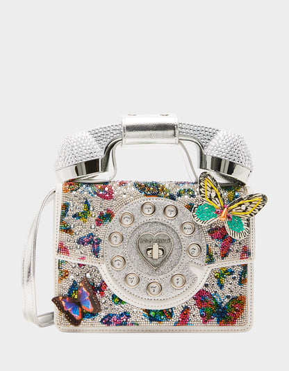 Betsey Johnson Smart Buy | KITSCH BUTTERFLY PHONE BAG SILVER/MULTI
