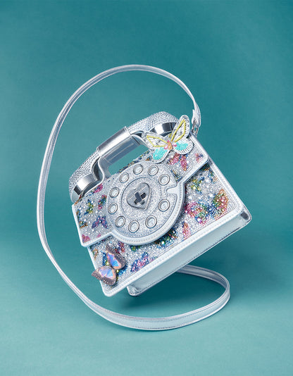 Betsey Johnson Smart Buy | KITSCH BUTTERFLY PHONE BAG SILVER/MULTI