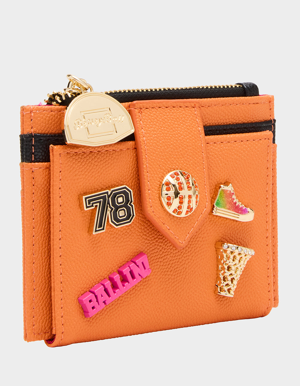 Betsey Johnson Special Offer | DONT BLOCK ME BIFOLD WALLET ORANGE Women's Basketball Bifold Wallet