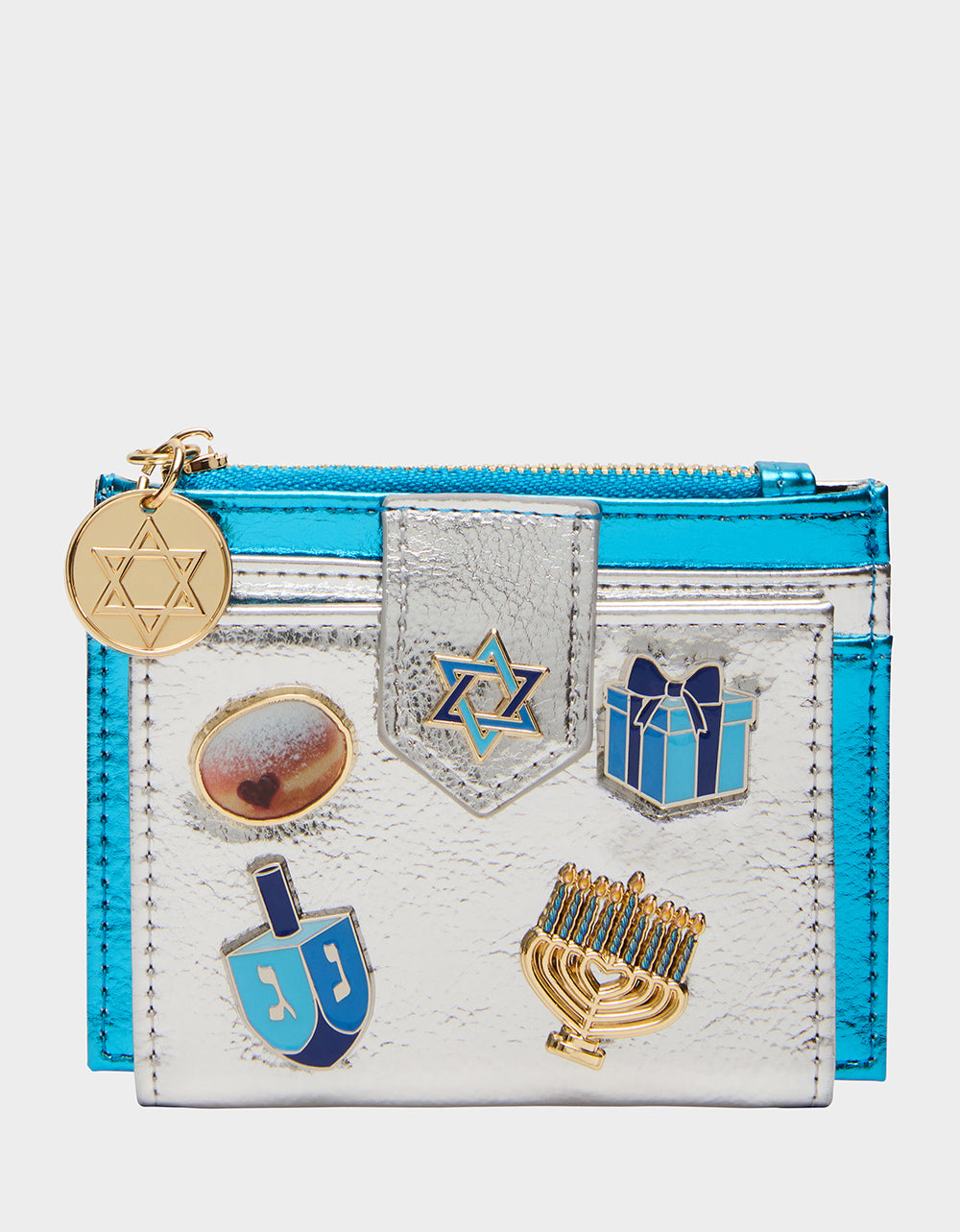 Betsey Johnson Best Price | MAZEL TOV WALLET BLUE/MULTI Women's Hanukkah Holiday Wallet