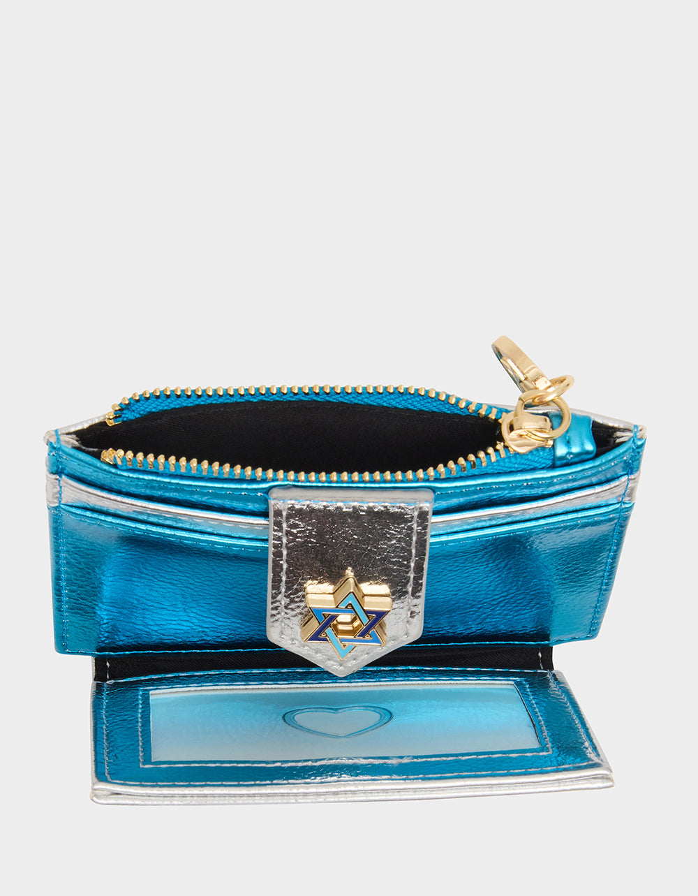 Betsey Johnson Best Price | MAZEL TOV WALLET BLUE/MULTI Women's Hanukkah Holiday Wallet