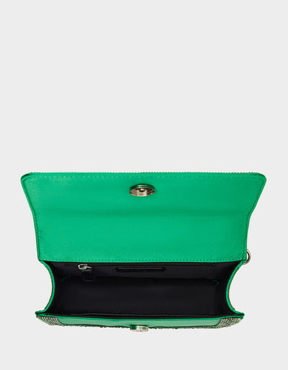 Betsey Johnson Discount | HATS OFF CONVERTIBLE RHINESTONE GREEN Women's Rhinestone Embellished Sparkly Witch Hat Crossbody Halloween Handbag