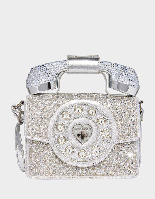 Betsey Johnson Signature | KITSCH MILLION STARS PHONE BAG SILVER