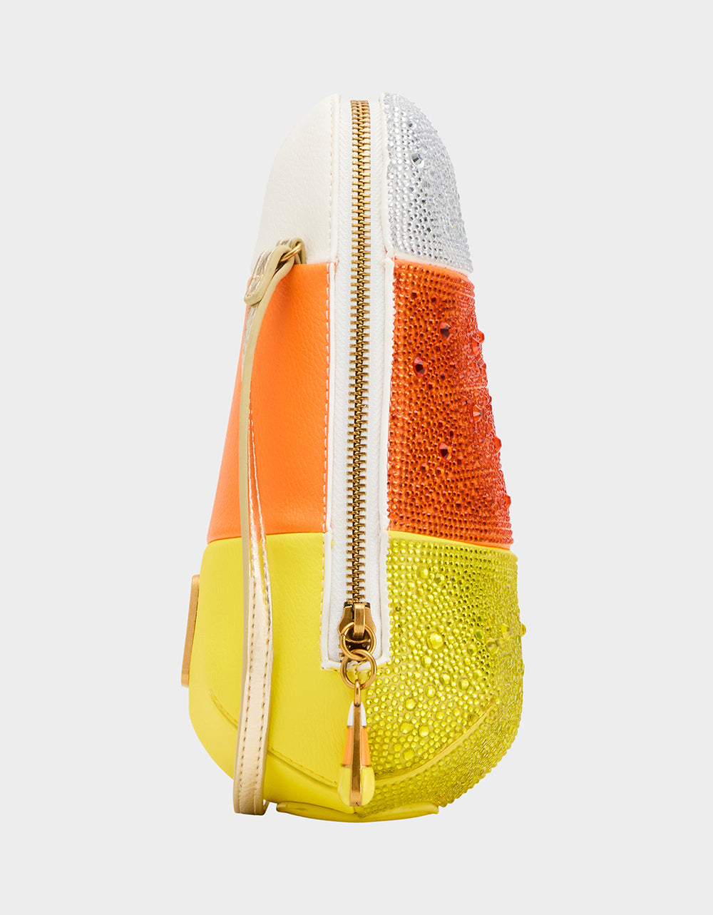 Betsey Johnson Signature | KITSCH ME SO CORNY MULTI Women's Halloween-Themed Candy Corn Rhinestone Embellished Crossbody Handbag