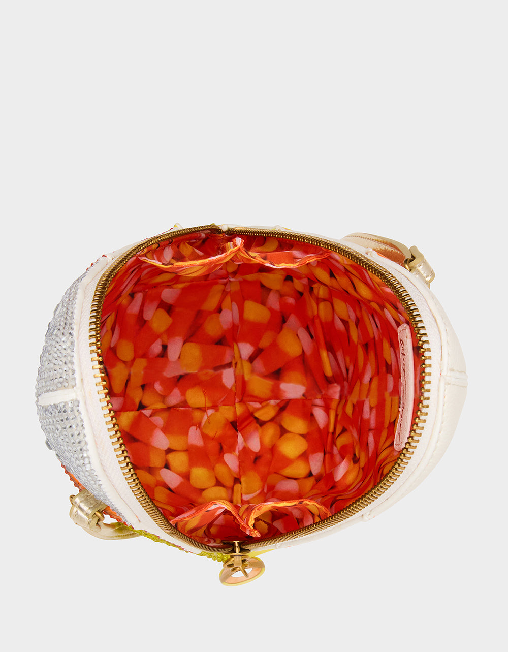 Betsey Johnson Signature | KITSCH ME SO CORNY MULTI Women's Halloween-Themed Candy Corn Rhinestone Embellished Crossbody Handbag