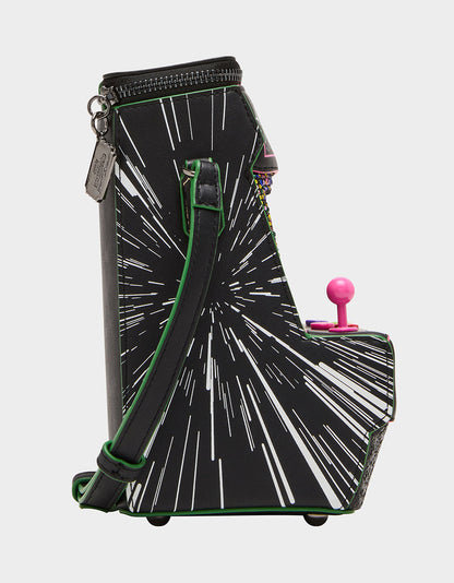 Betsey Johnson Value | KITSCH SCORED! CROSSBODY BLACK/MULTI Women's Video-Game Inspired Crossbody Handbag