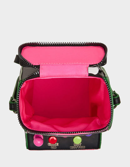 Betsey Johnson Value | KITSCH SCORED! CROSSBODY BLACK/MULTI Women's Video-Game Inspired Crossbody Handbag