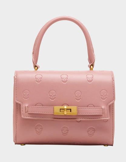 Betsey Johnson Special Offer | SKULLICIOUS TOP HANDLE BLUSH Women's Blush Pink Skull Top Handle Handbag with Crossbody Strap