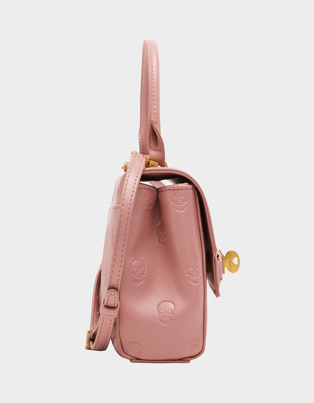 Betsey Johnson Special Offer | SKULLICIOUS TOP HANDLE BLUSH Women's Blush Pink Skull Top Handle Handbag with Crossbody Strap