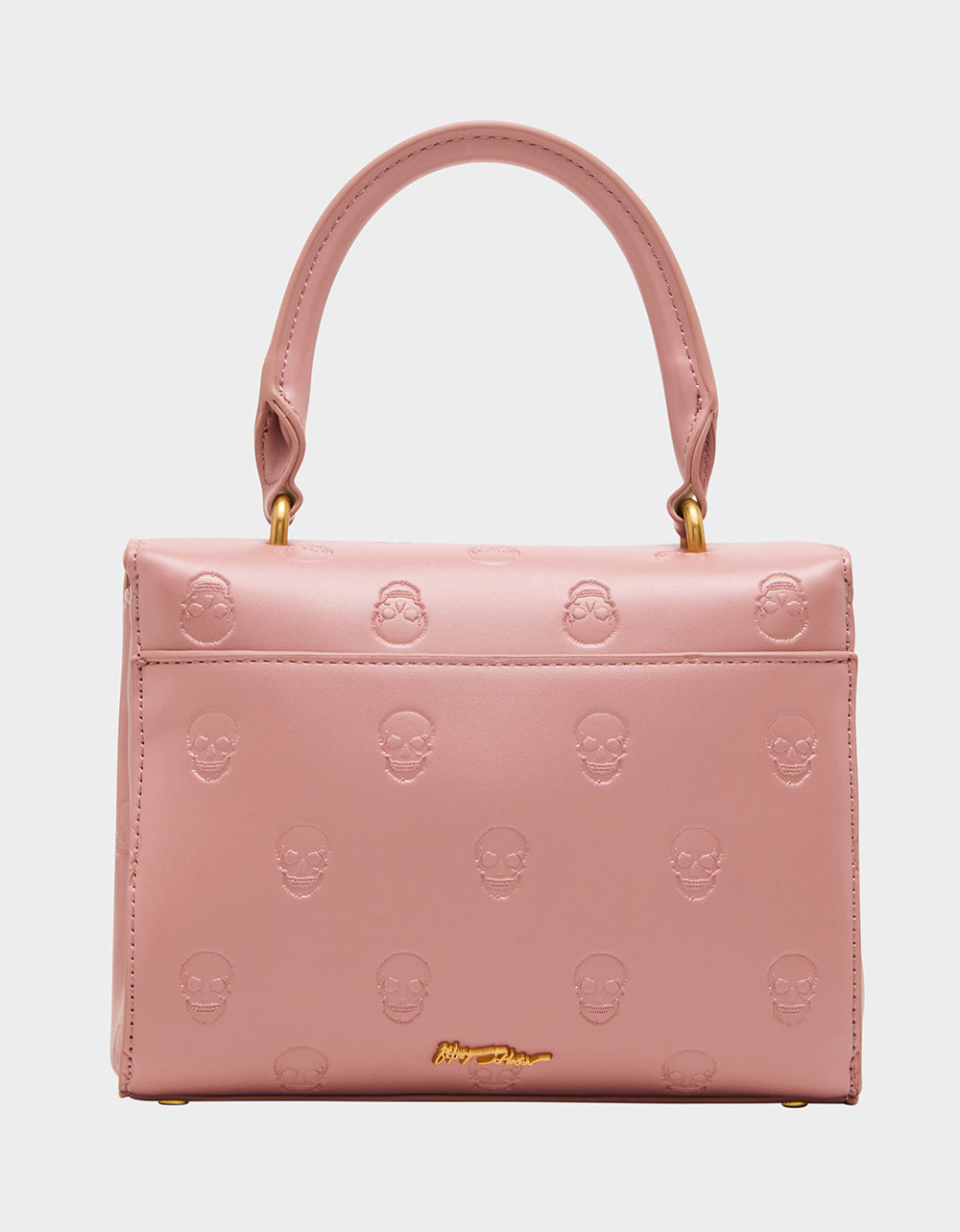 Betsey Johnson Special Offer | SKULLICIOUS TOP HANDLE BLUSH Women's Blush Pink Skull Top Handle Handbag with Crossbody Strap