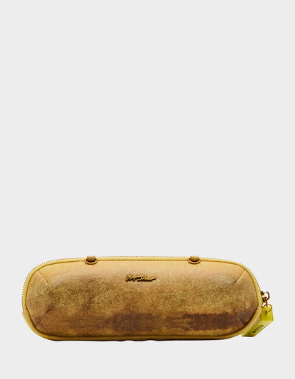 Betsey Johnson Classic | KITSCH BAGUETTE ABOUT IT SHOULDER BAG TAN Women's Kitsch Baguette Bread Shoulder Rhinestone Embellished Handbag