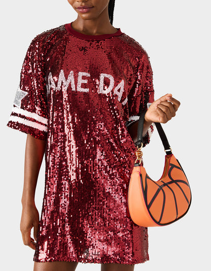 Betsey Johnson Hot Sale | SLAM DUNK SHOULDER BAG ORANGE Women's Basketball Shoulder Bag