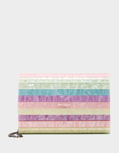 Betsey Johnson Special Offer | STRIP STRIP HOORAY CLUTCH PASTEL