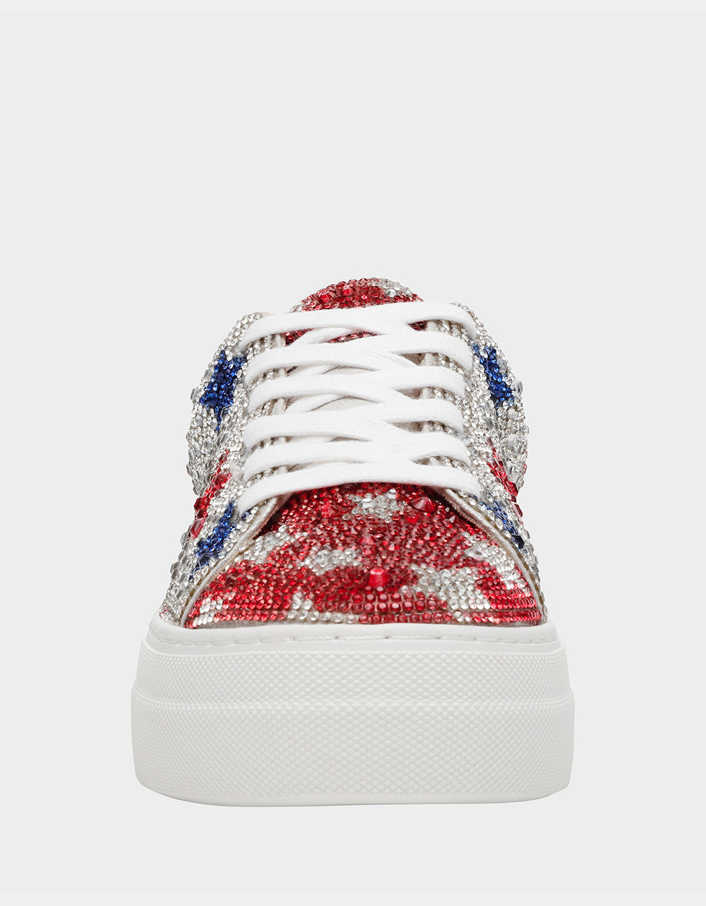 Betsey Johnson Great Value | AMERICANA BUNDLE Women's Red White Blue USA Star Sneakers and American Flag Handbag Bundle