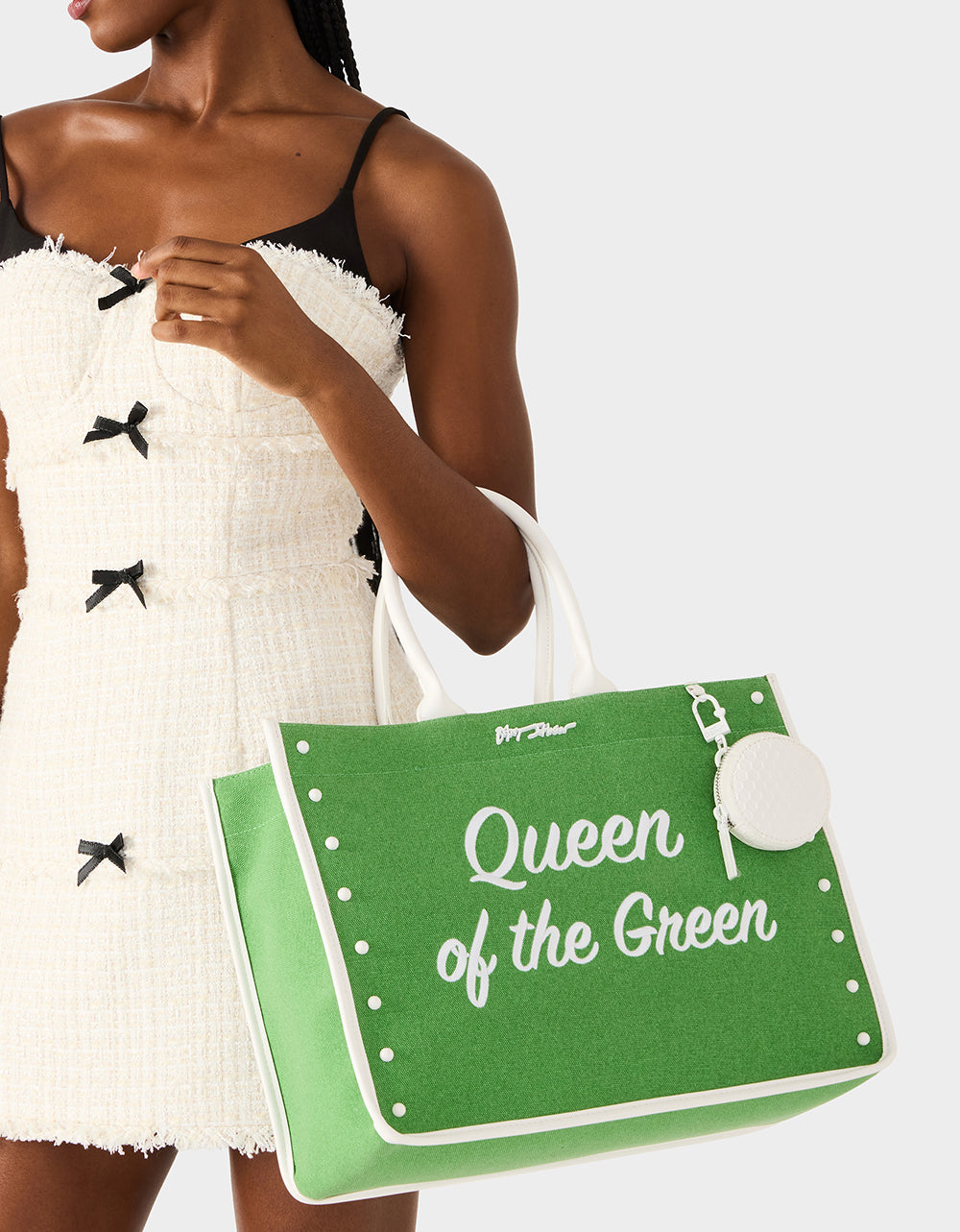 Betsey Johnson Latest | QUEEN OF THE GREEN CANVAS TOTE GREEN Women's Tote Handbag