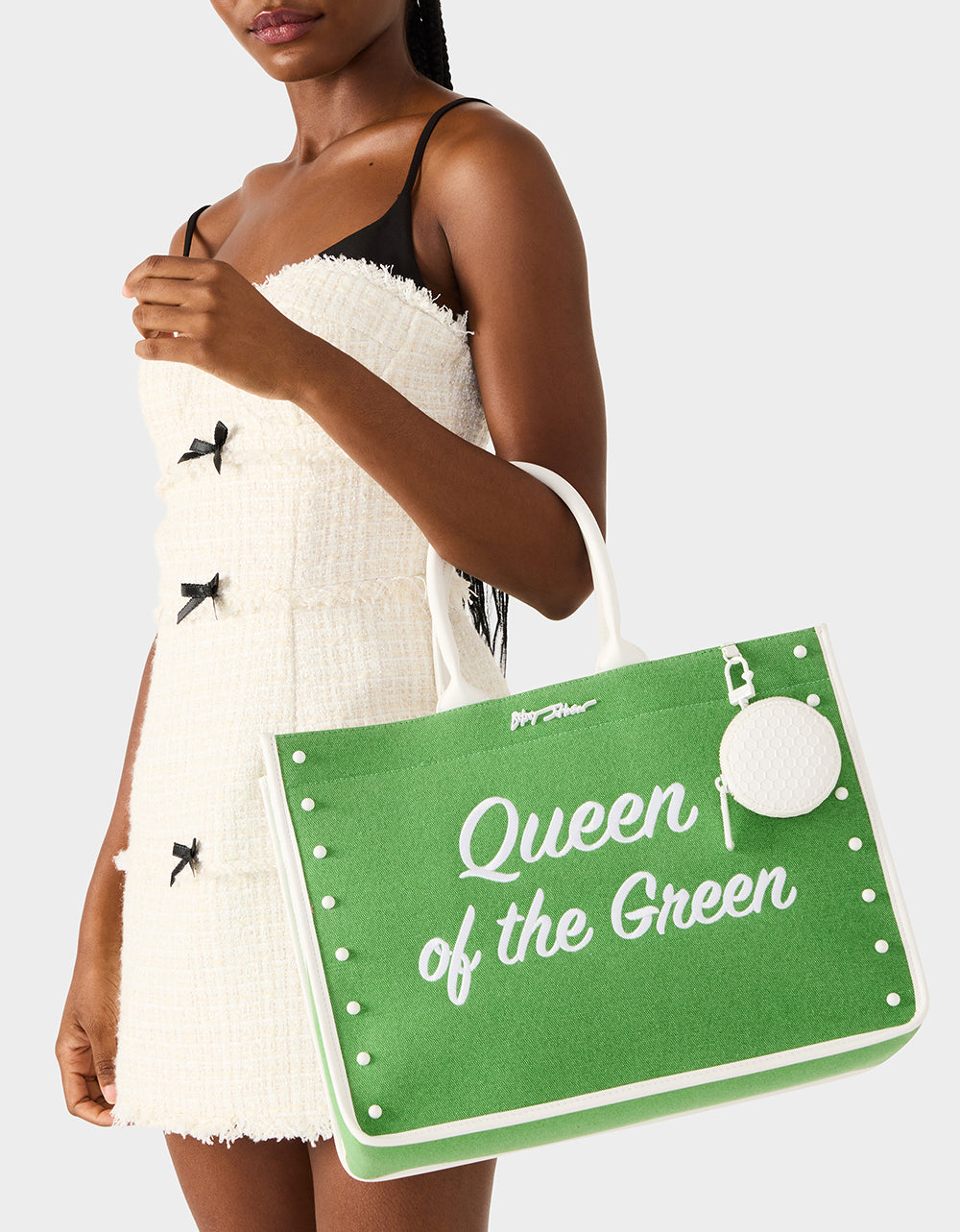 Betsey Johnson Latest | QUEEN OF THE GREEN CANVAS TOTE GREEN Women's Tote Handbag