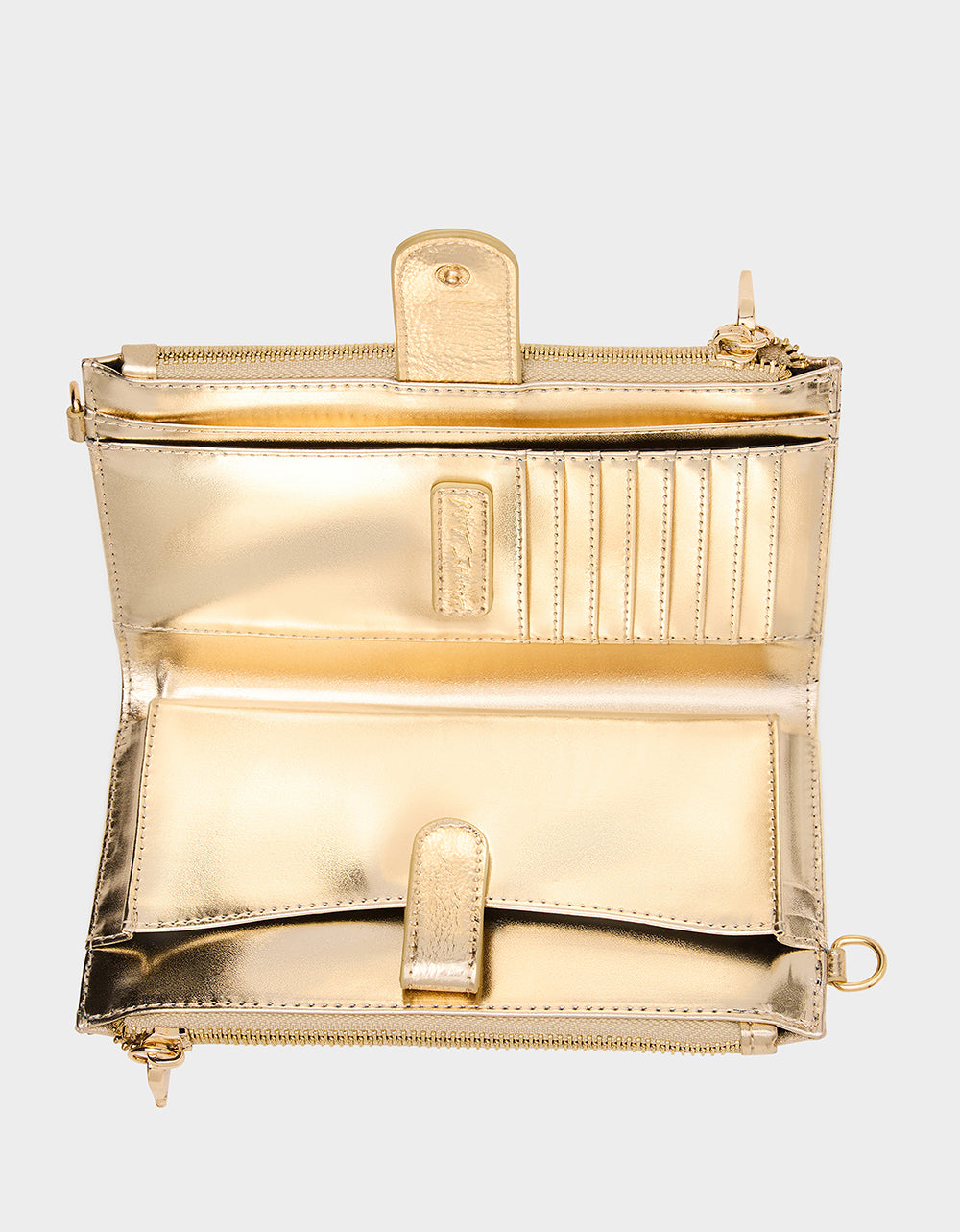 Betsey Johnson Featured | WALLET ON CHAIN PHONE HOLDER CHAMPAGNE Women's Rhinestone Embellished Wallet