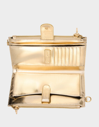 Betsey Johnson Featured | WALLET ON CHAIN PHONE HOLDER CHAMPAGNE Women's Rhinestone Embellished Wallet