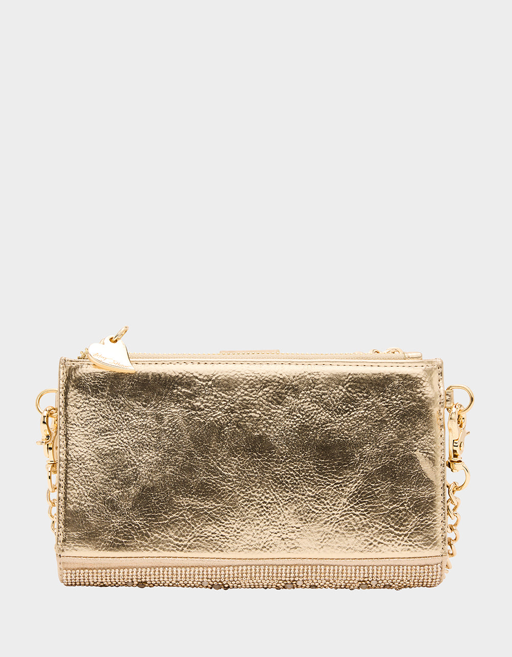 Betsey Johnson Featured | WALLET ON CHAIN PHONE HOLDER CHAMPAGNE Women's Rhinestone Embellished Wallet