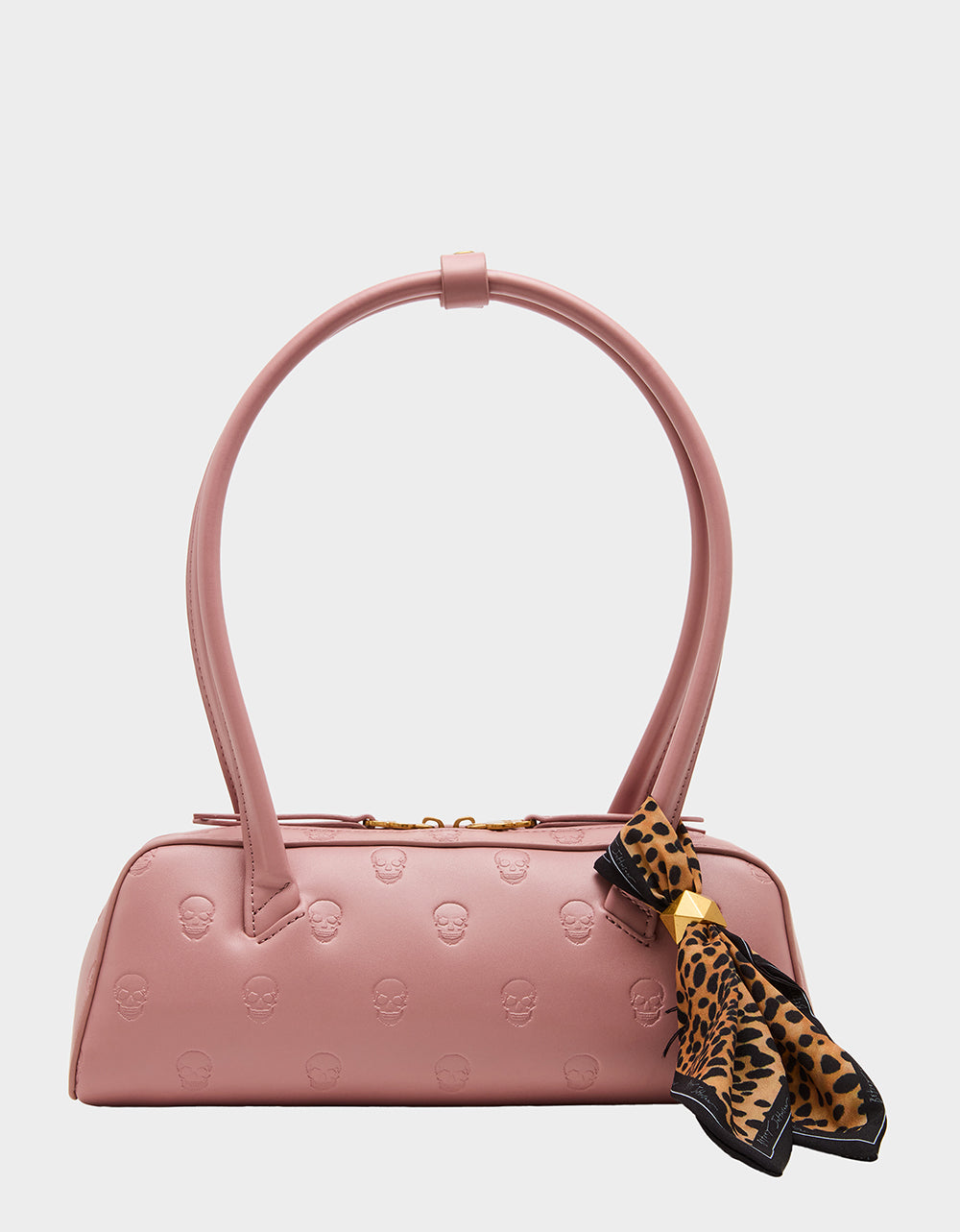 Betsey Johnson Top Pick | SKULLICIOUS SHOULDER BAG BLUSH Women's Pink Skull Shoulder Handbag with Scarf