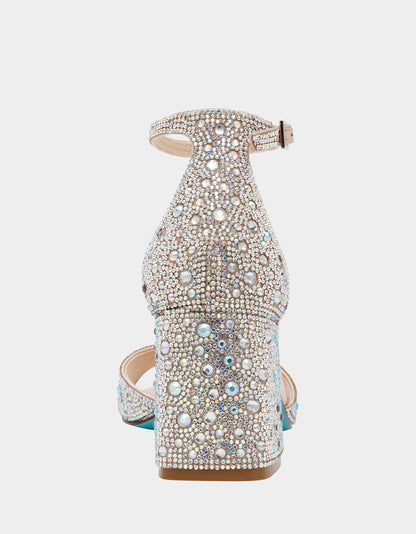Betsey Johnson Recommended | RHINESTONE HOLIDAY BUNDLE Women's Rhinestone Block Heel and Wallet on Chain Phone Holder Crossbody