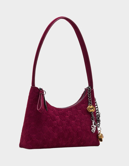 Betsey Johnson Hot Sale | HEADLINER DEBOSS TOP ZIP CHERRY Women's Skull Print Shoulder Charm Handbag