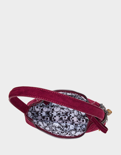 Betsey Johnson Hot Sale | HEADLINER DEBOSS TOP ZIP CHERRY Women's Skull Print Shoulder Charm Handbag