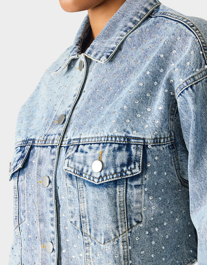Betsey Johnson Great Value | THE JEWELED JEAN DREAM BUNDLE Women's Rhinestone Denim Jacket and Jeans Set