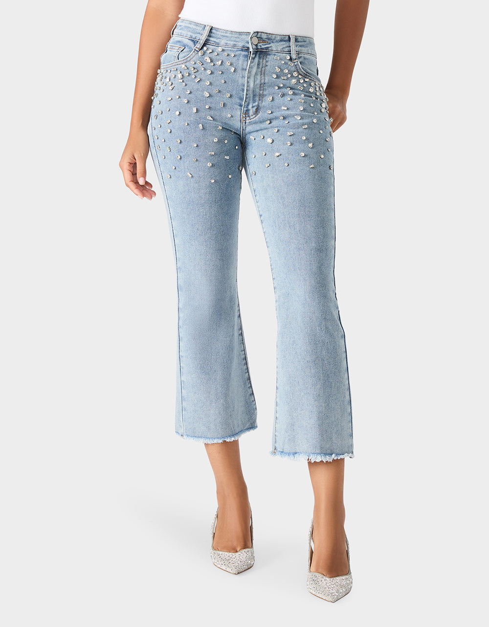 Betsey Johnson Great Value | THE JEWELED JEAN DREAM BUNDLE Women's Rhinestone Denim Jacket and Jeans Set