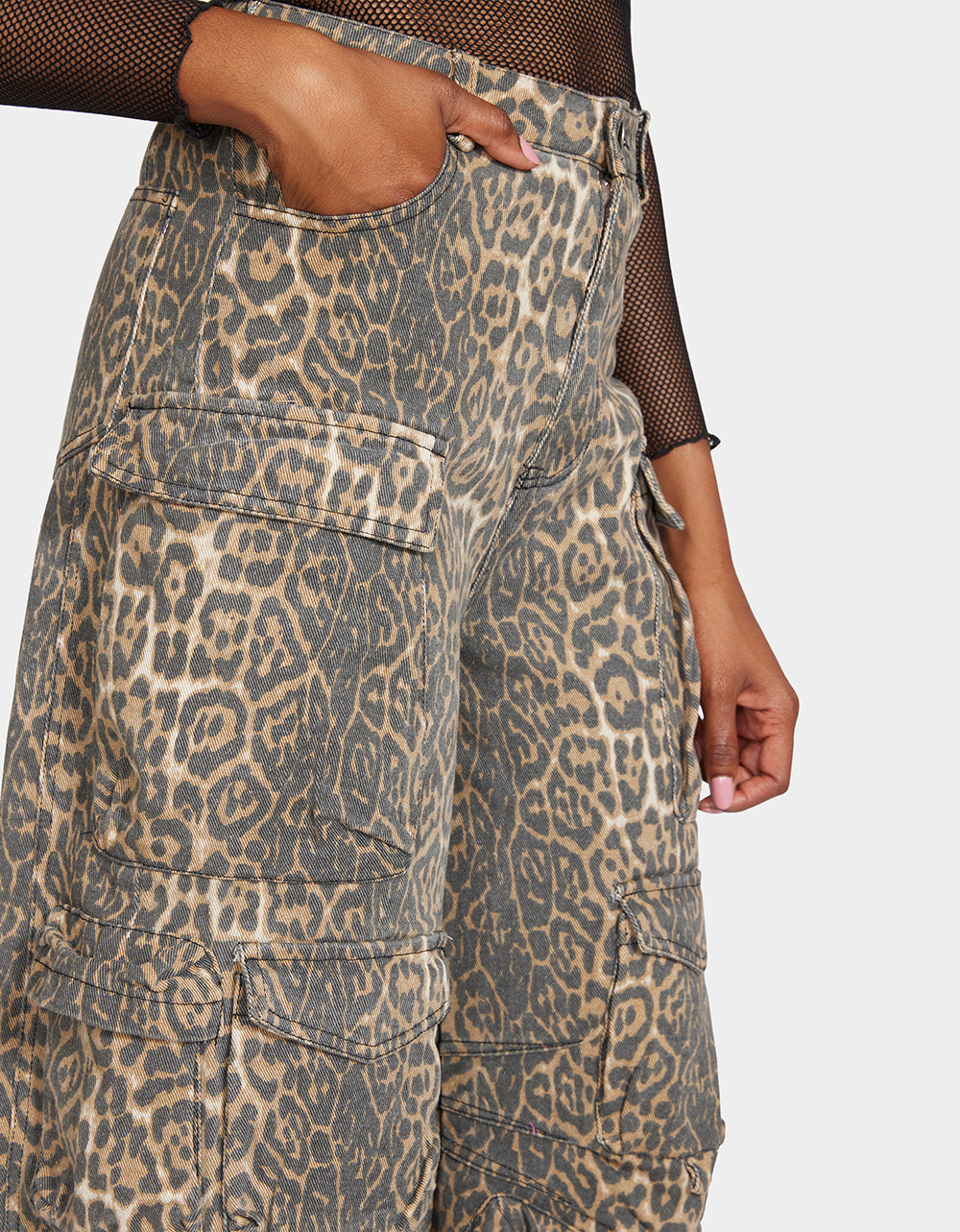 Betsey Johnson Customer Favorite | BARREL CARGO PANTS LEOPARD Women's Animal Print Pants