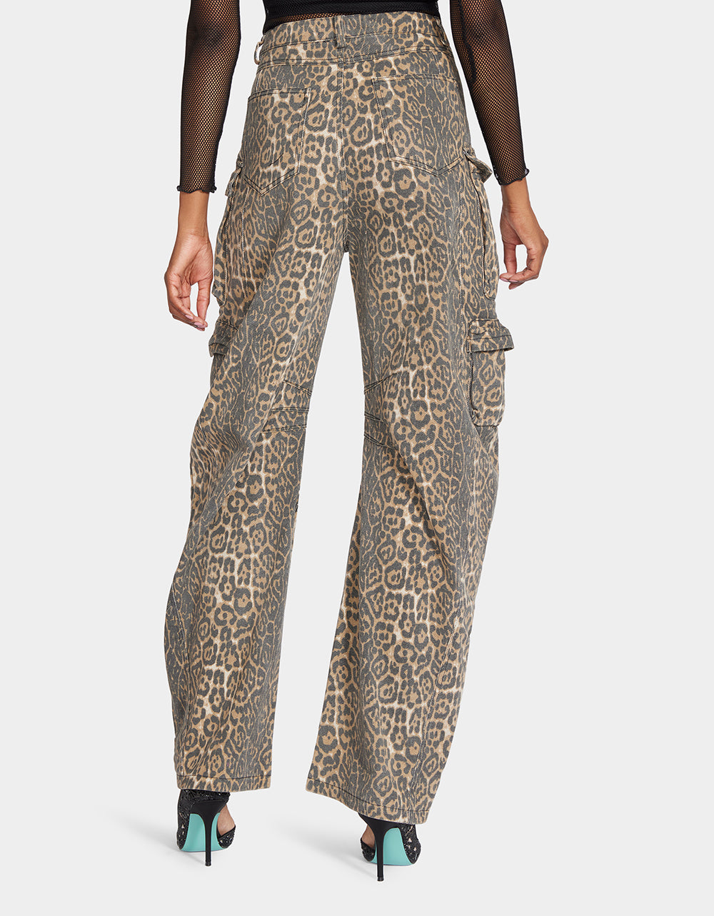 Betsey Johnson Customer Favorite | BARREL CARGO PANTS LEOPARD Women's Animal Print Pants