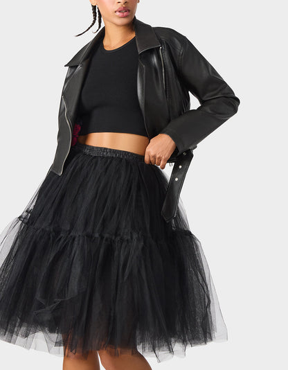 Betsey Johnson Everyday | REBEL ROSE JACKET BLACK Women's Leather Long-Sleeved Jacket
