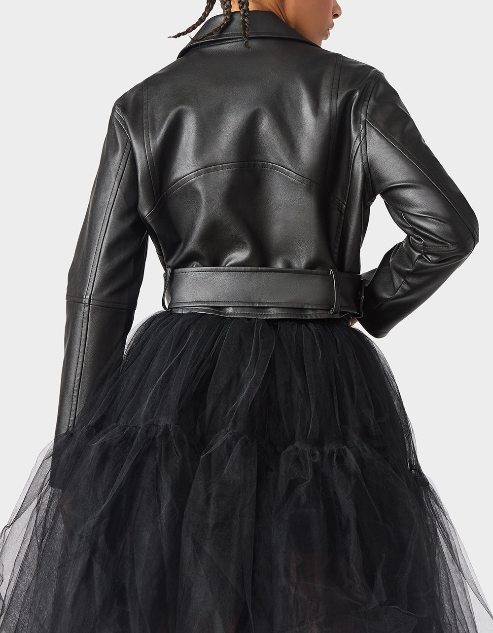 Betsey Johnson Everyday | REBEL ROSE JACKET BLACK Women's Leather Long-Sleeved Jacket