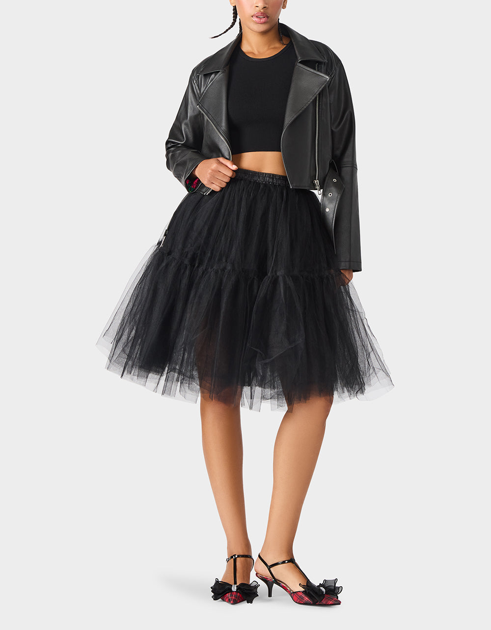 Betsey Johnson Everyday | REBEL ROSE JACKET BLACK Women's Leather Long-Sleeved Jacket