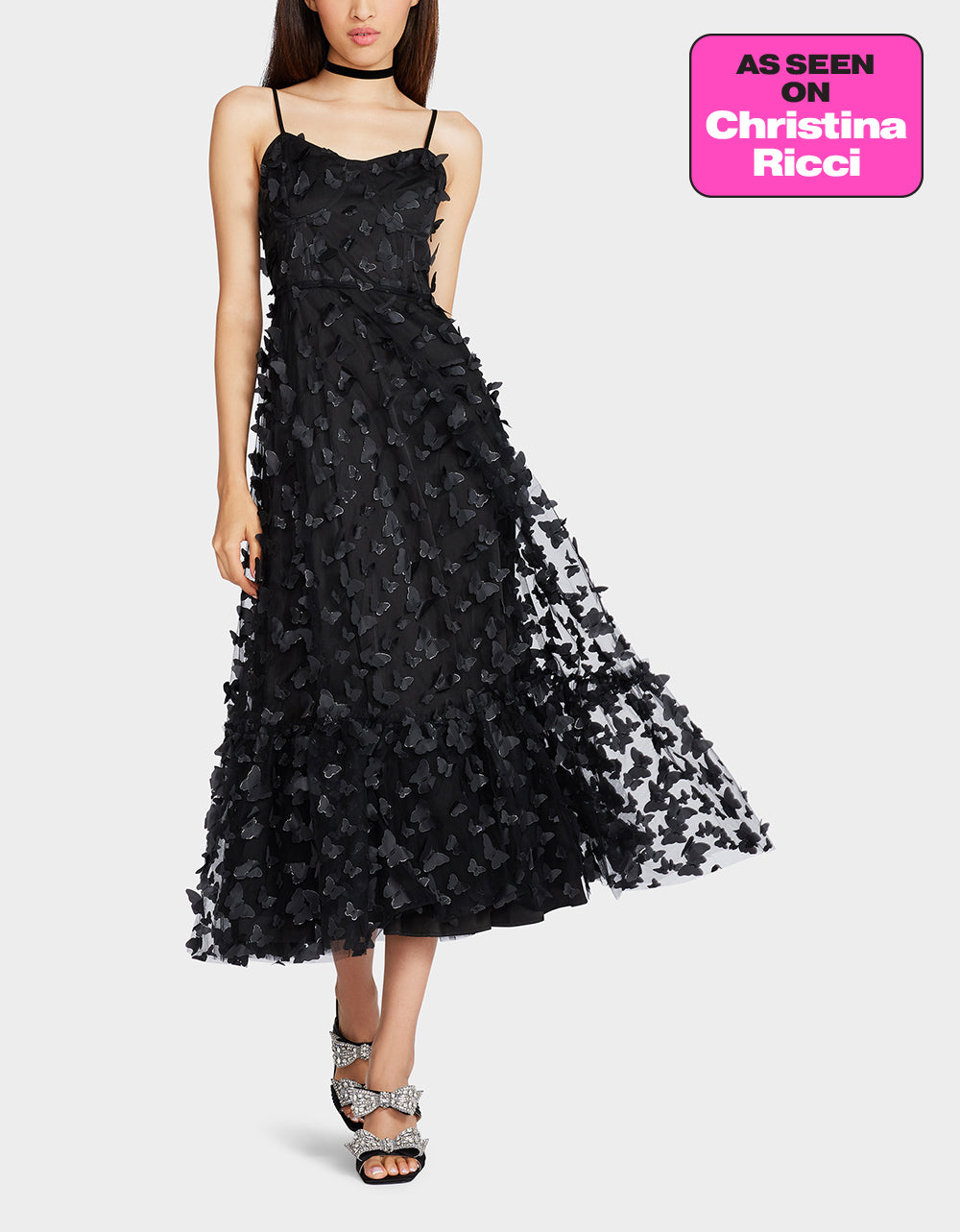 Betsey Johnson Hot Sale | BETSEYS BUTTERFLY MAXI DRESS BLACK
