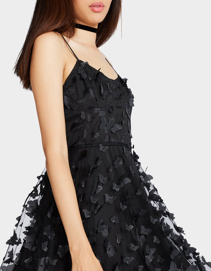 Betsey Johnson Hot Sale | BETSEYS BUTTERFLY MAXI DRESS BLACK