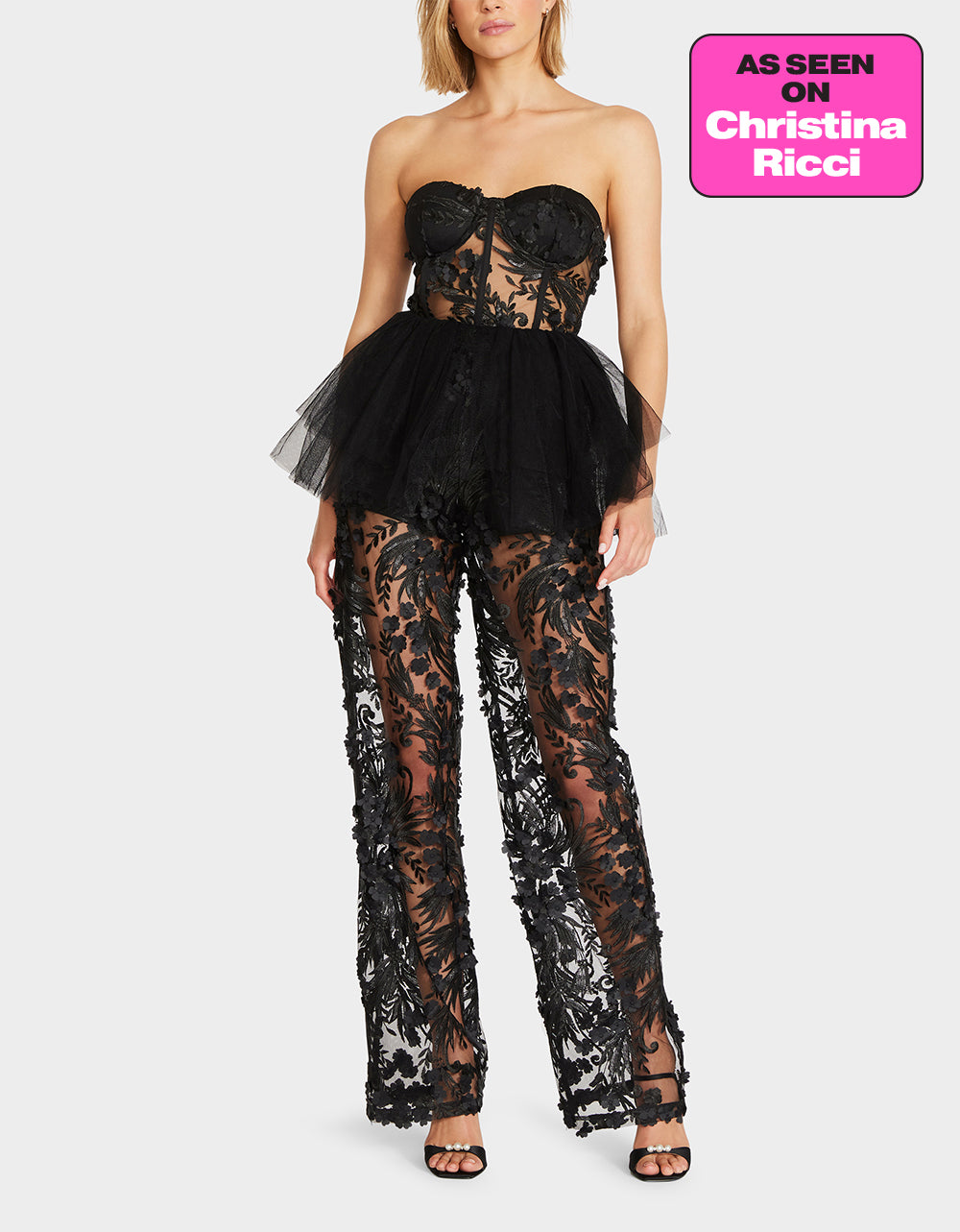 Betsey Johnson Recommended | JENNA JUMPSUIT BLACK Lace