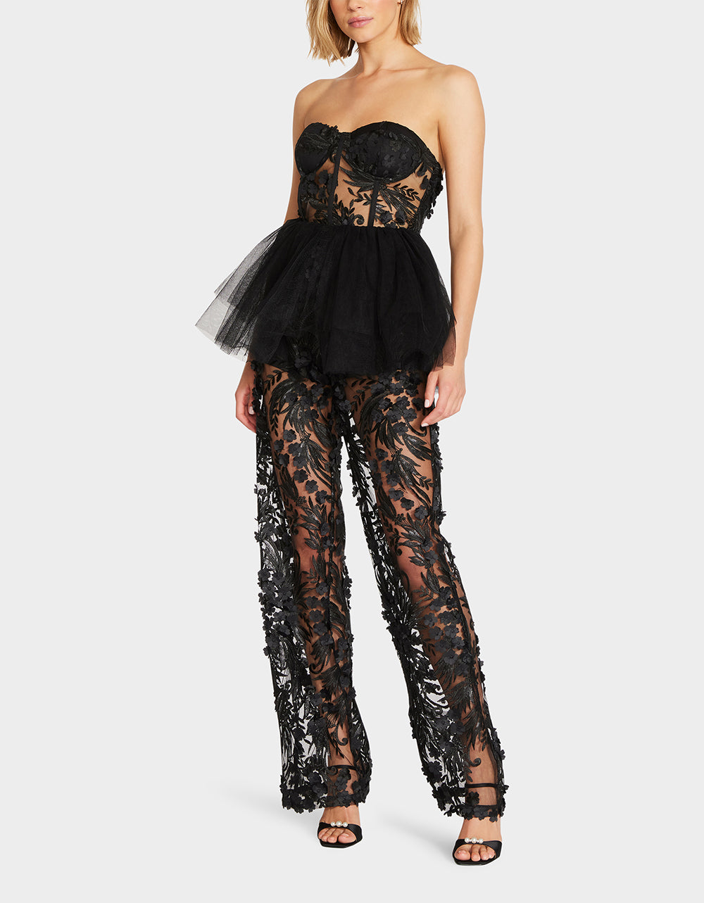 Betsey Johnson Recommended | JENNA JUMPSUIT BLACK Lace