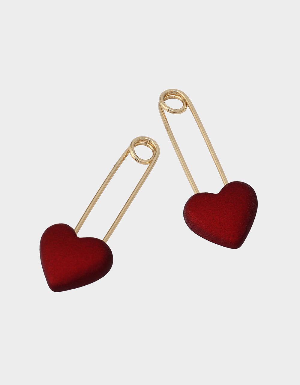 Betsey Johnson Value | HEART SAFETY PIN DROP EARRINGS RED Women's Valentine's Day Heart Pin Drop Earrings