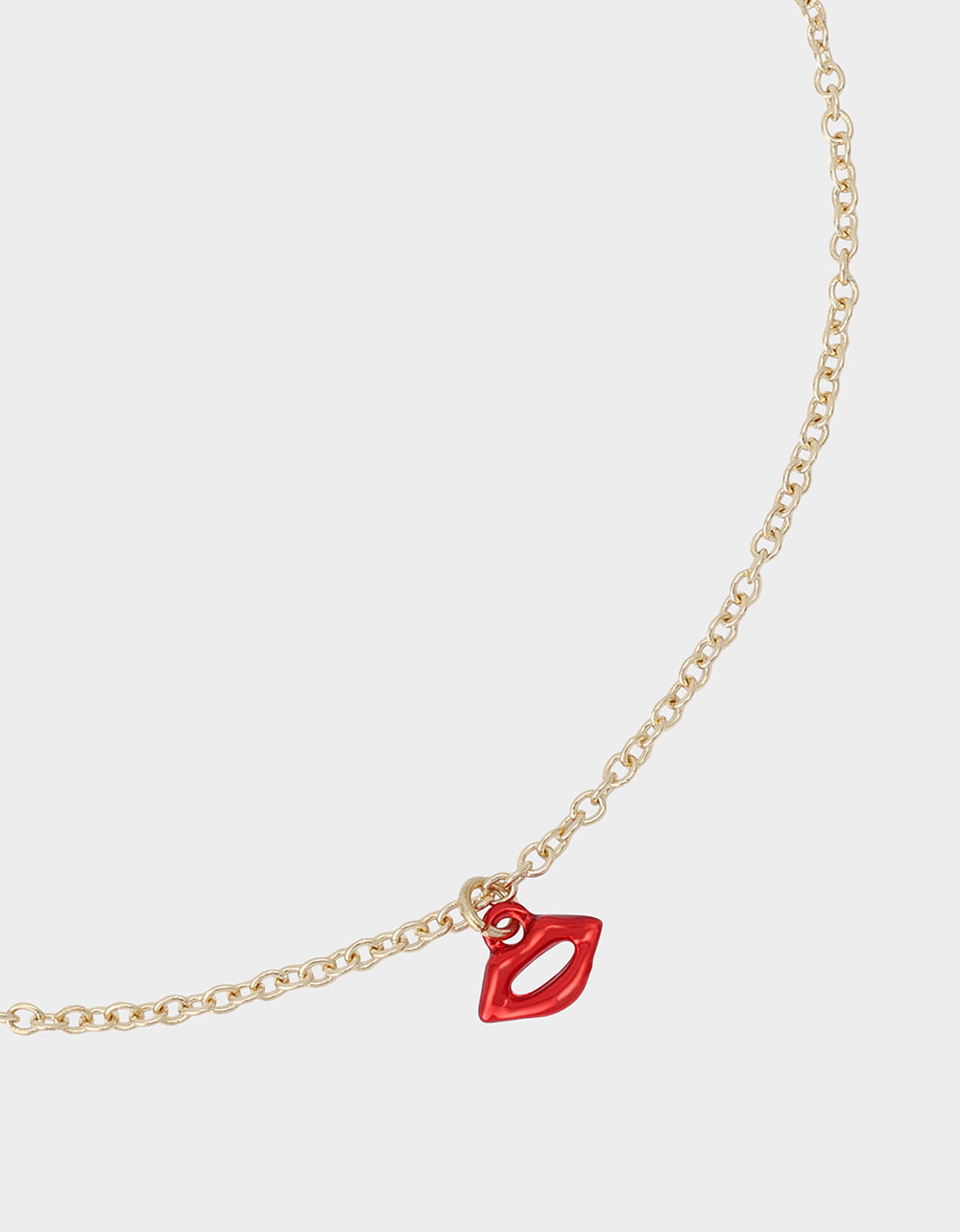 Betsey Johnson Best Price | LIPS NECKLACE SET RED Women's Gold Heart Chain Lip Valentine's Day Necklace Set