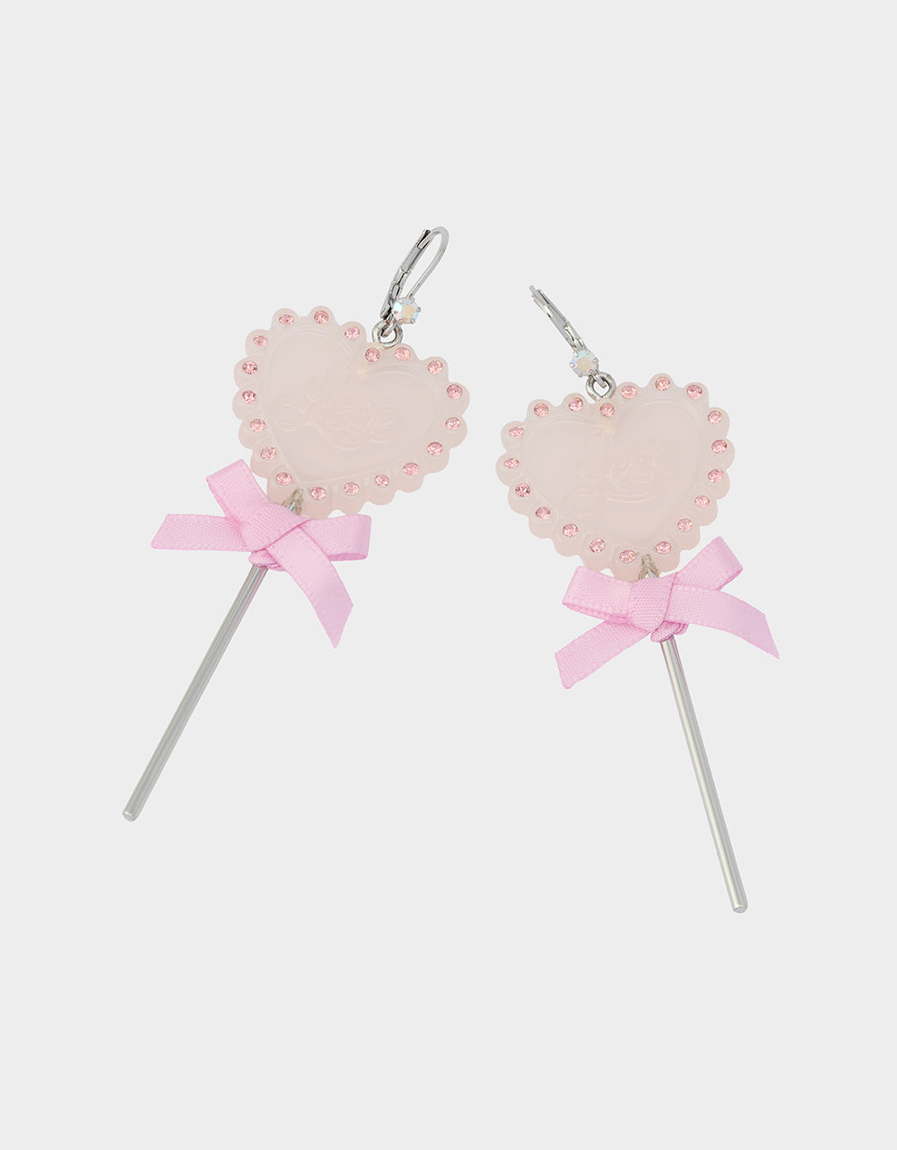 Betsey Johnson Best Price | LOLLIPOP DROP EARRINGS LIGHT PINK Women's Valentine's Day Heart Rhinestone Drop Earrings
