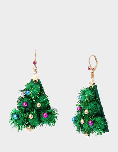 Betsey Johnson Latest | PLUSH TREE DROP EARRINGS FIR GREEN Women's Christmas-Themed Tree Drop Earrings