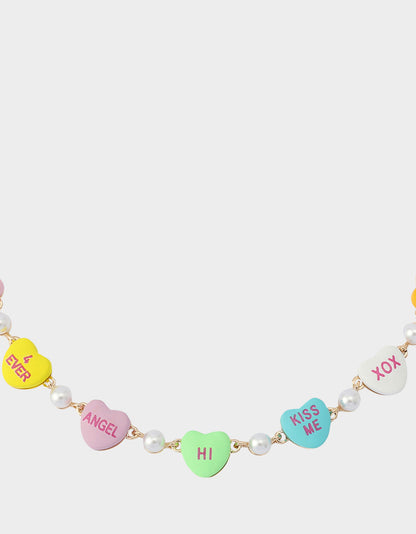 Betsey Johnson Featured | SWEETHEART COLLAR NECKLACE MULTI Women's Valentine's Day Candy Hearts Necklace