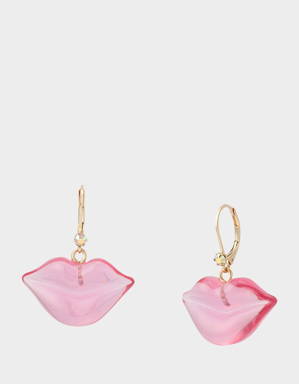 Betsey Johnson Premium | LIPS LEVER BACK EARRINGS PINK Women's Valentine's Day Drop Lips Earrings