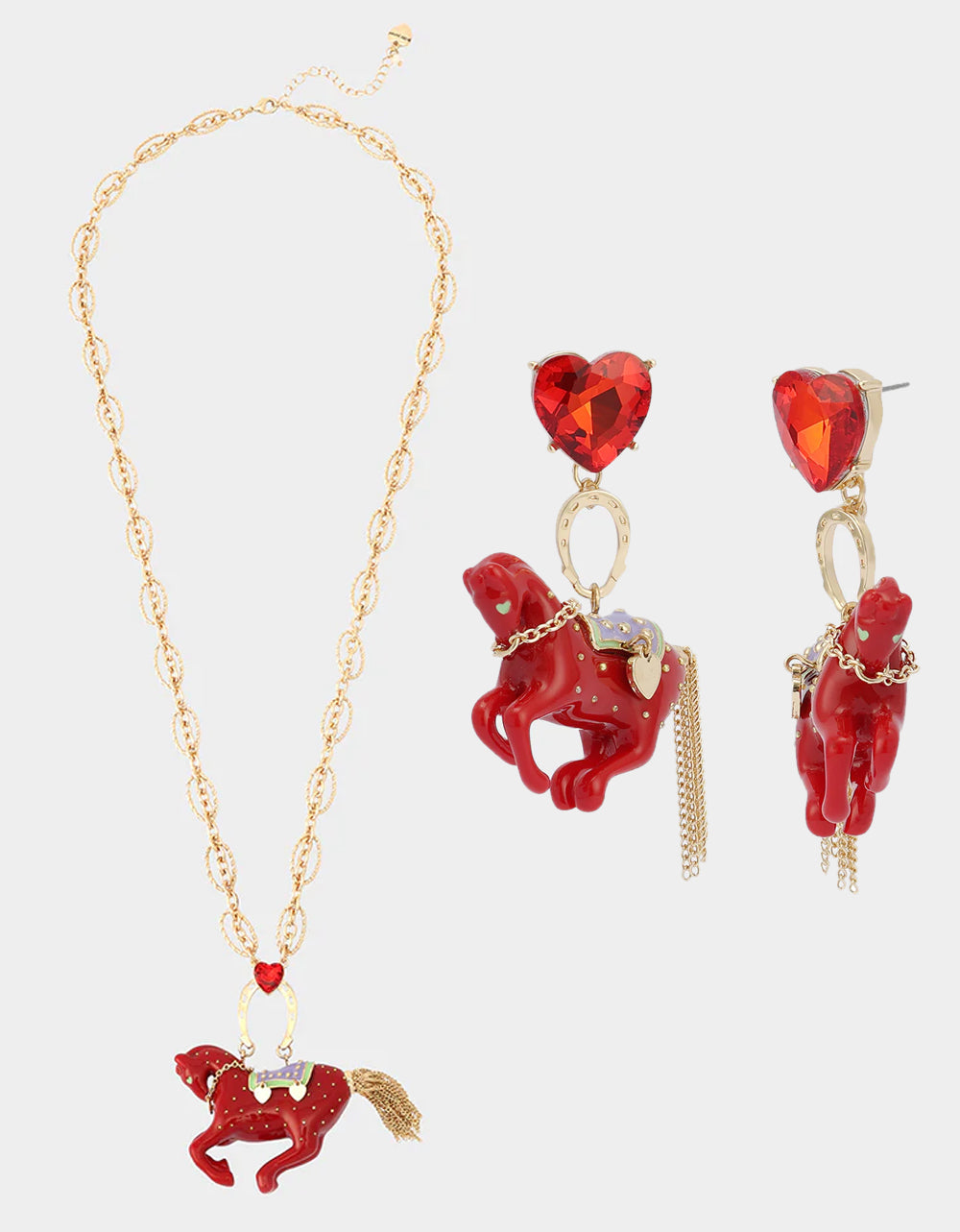 Betsey Johnson Latest | YEAR OF THE HORSE BUNDLE Chinese New Year Horse Necklace and Drop Earrings Set